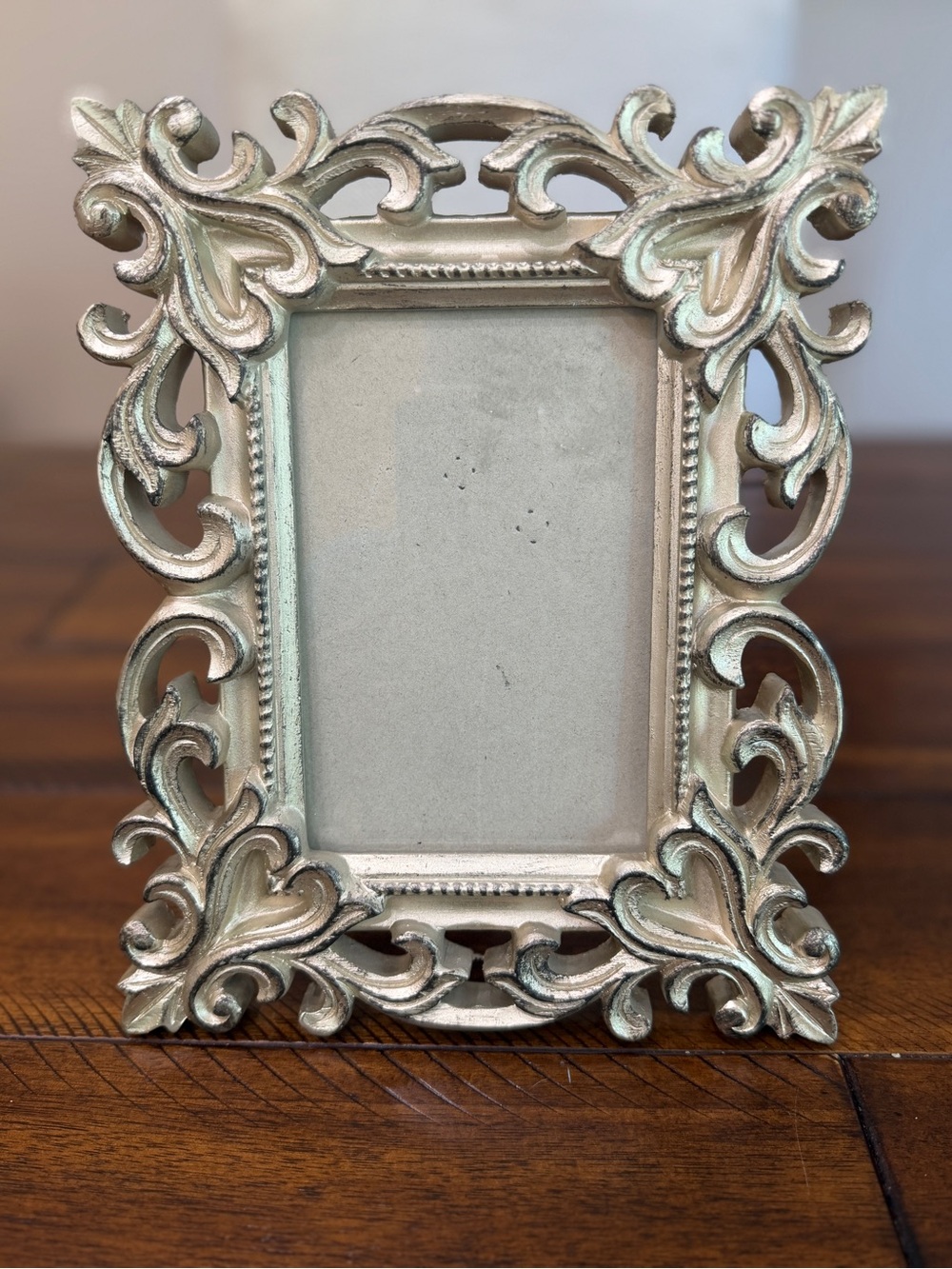 Cynthia Rowley Ornate Picture Frame in Silver and Cream